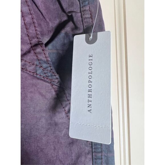 Anthropologie Women's Black and Purple jacquard Button Fly Joggers Size‎ XS - Picture 4 of 10